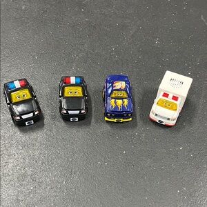 Kids Emergency Vehicle Toy Set - Black, Blue, and White
